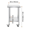 thumbnail image 4 of VEVOR 24 x 30 x 40 Inch Stainless Steel Work Table, Commercial Food Prep Worktable with Casters, Heavy Duty Prep Worktable, Metal Work Table with Adjustable Height for Restaurant, Home and Hotel, 4 of 9
