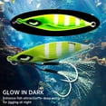thumbnail image 7 of Holzlrgus 3pcs 100g Fishing Jigs with Two Assist Hooks Butterfly Glow Vertical Jigs Slow Flat Fall Saltwater for Tuna Salmon Kingfish Bass, 7 of 7