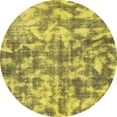 thumbnail image 1 of Ahgly Company Machine Washable Indoor Round Abstract Gen Brown Yellow Area Rugs, 3' Round, 1 of 7