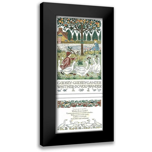 Bedford, Francis D. 8x14 Black Modern Framed Museum Art Print Titled - Goosey, Goosey Gander