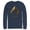 Navy Blue, variant on Men's Zack Snyder Justice League Aquaman Logo Long Sleeve Shirt Athletic Heather Large