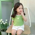 thumbnail image 3 of ZACPNCV Toddler Girls Summer Casual Fruit Print T-Shirt Baby Girls Classic Solid Color Cozy Tops Tees Green 12-18 Months, 3 of 4