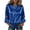 Blue, variant on Blouse for Women Casual Long Sleeve Fall Satin Woman's Tops Loose Tie Neck Solid Balloon Sleeve Tops