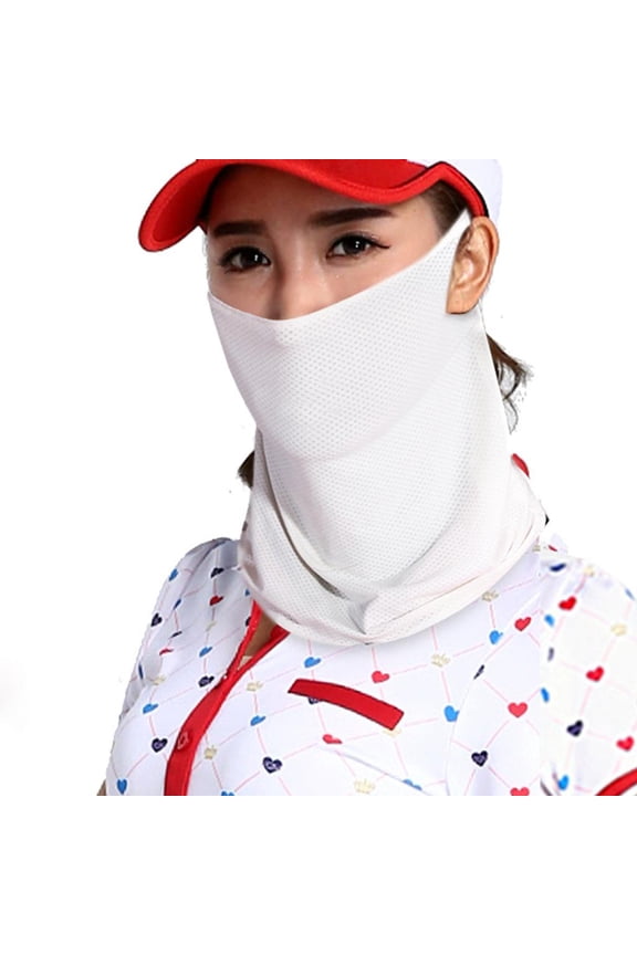 Neck Cover Breathable Hanging Neck for Outdoors Golf Fishing Hiking Motorcycle White