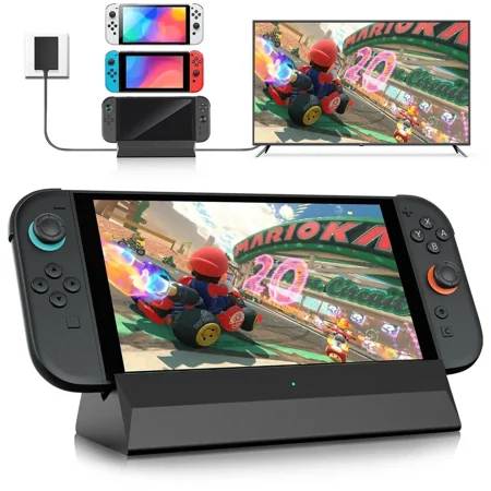 TV Dock Station for Nintendo Switch 2/1/OLED, Portable TV Docking Station with 4K@120Hz HDMI Adapter/3 USB Port/Type C Port for Nintendo Switch 2/1/OLED,Support Latest System (v21.0.1)