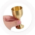 thumbnail image 5 of PAMINGONO Set of 2 Medieval Style Chalice Cups, Golden Brass Finish, Decorative Goblets for Home, Party, or Collectors, 5 of 7