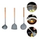 thumbnail image 2 of Silicona cocina raspador silicona colador de silicona cuchara utensilio de cocina (gris), 2 of 7