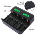 thumbnail image 3 of AMERTEER 8-Slot Smart Battery Charger - LED Display for AA/AAA NiMH Rechargeable Batteries, 3 of 6
