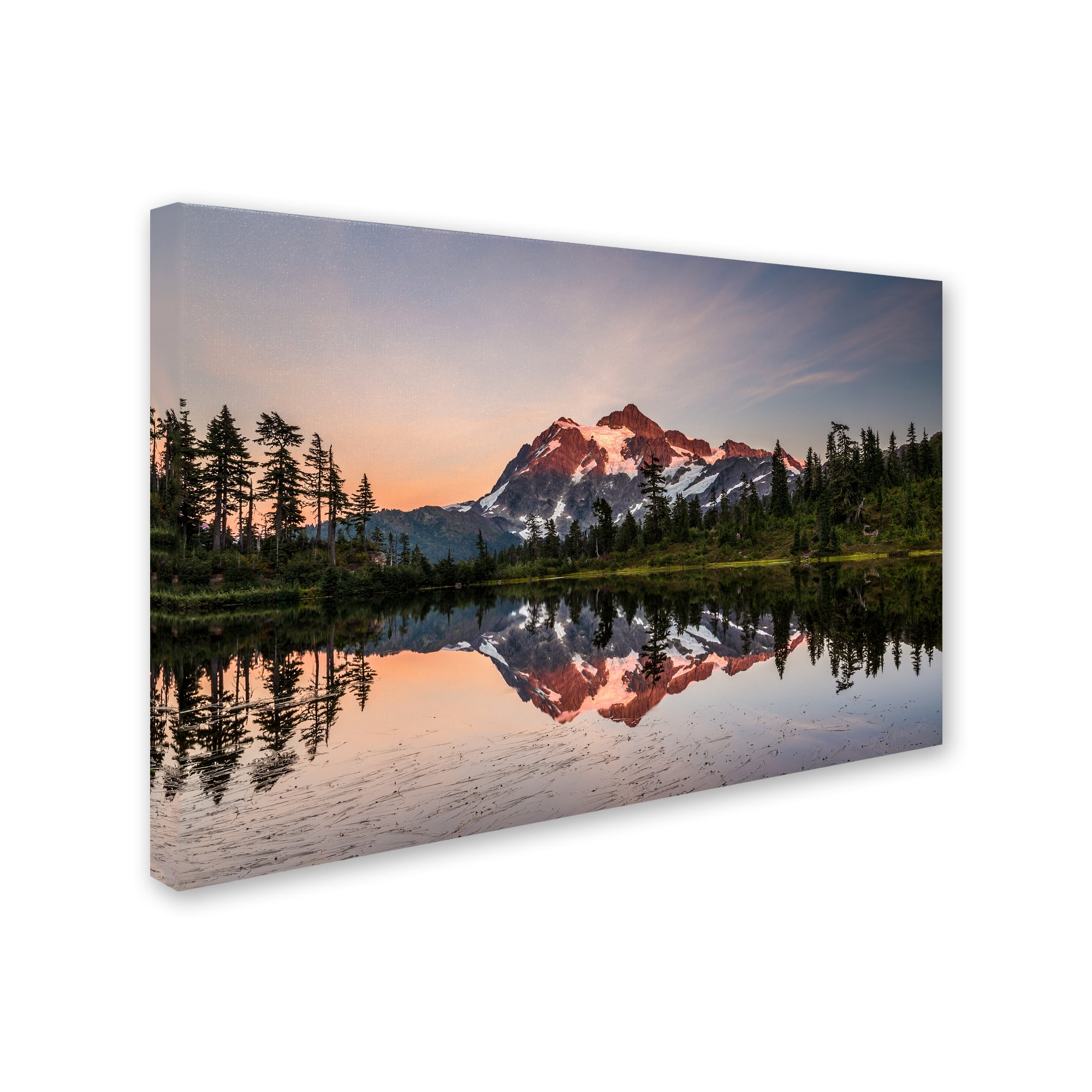 Trademark Fine Art 'Picture Lake Dusk' Canvas Art by Pierre Leclerc