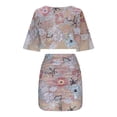 thumbnail image 4 of Kilaqueen 2 Piece Sets for Women Mesh Embroidered Sequins Crop Tops and Bodycon Mini Skirts Y2k Cocktail Party Dress Outfits Set, 4 of 6