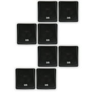 Acoustic Audio AA051B Mountable Indoor or Outdoor Speakers Black Bookshelf 4 Pair Pack AA051B-4PR