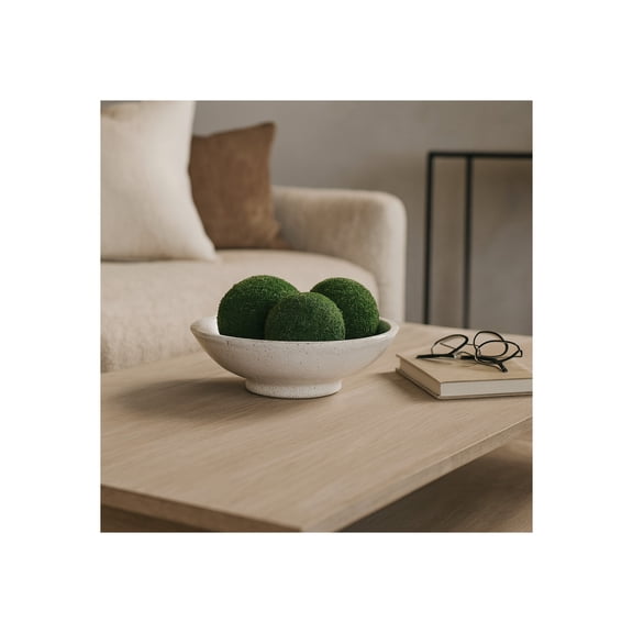 Crackle Decorative Bowl Perfect for Home or Coffee Table Accent - Stylish Centerpiece Table Decorations or Kitchen Counter Display - Versatile Key or Candy Bowl, or Table Display - 4", White