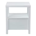 thumbnail image 6 of East at Main Westwood White Modern Solid Wood 2-Drawer Storage Nightstand with Black Accents, 6 of 10