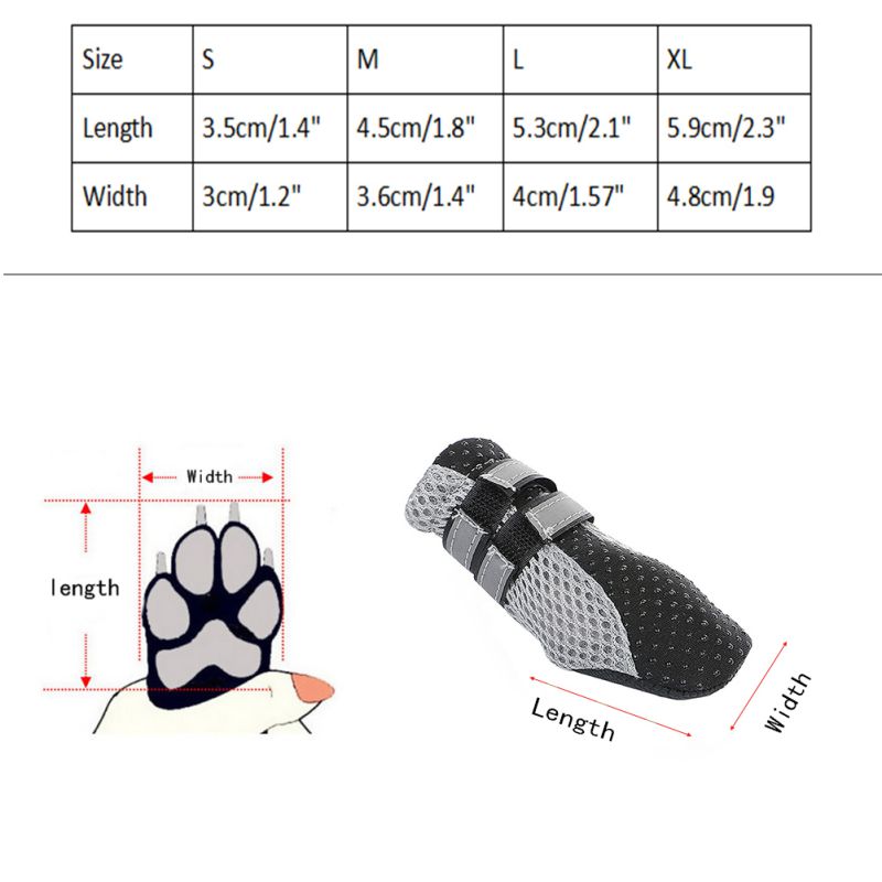 4 Pcs Waterproof Dogs Boots Anti-Slip Sole Feet Cover Paw Protectors Shoes - image 2 of 2