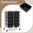thumbnail image 3 of Gymax 10-Drawer Rolling Storage Cart Tools Scrapbook Paper Organizer on Wheels Black, 3 of 10