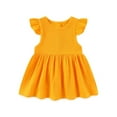 thumbnail image 4 of GYRATEDREAM Toddler Girls Summer Casual Dress Kids Flutter Sleevee Swing Sundress A Line Elegant Princess Dresses for 1-2Y Yellow, 4 of 6