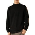 thumbnail image 2 of M-4X Plus Size Sweatshirts for Men Long Sleeve Mock Neck Shirts Mens Casual Solid Color Stretchy Slim Pullover Thermal Warm Basic Sweatshirt Tops, 2 of 7