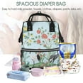 thumbnail image 4 of Japuie Chinoiserie Floral Palm Tree Print Mummy Backpack for Moms,Waterproof Diaper Bag with Adjustable Straps,Baby Care Nappy Bag,Maternity Mummy Backpack for Travel, Baby and Everyday Use, 4 of 4