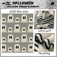 thumbnail image 3 of Halloween Throw Blanket Cute Rustic Ghost Flannel Blanket Farmhouse Spooky Blanket Soft Black White Striped Blanket Retro Halloween Decoration for Sofa Bed Holiday Party Gifts,50 x60, 3 of 6
