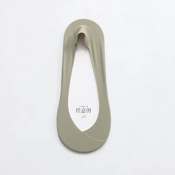 Xiao Hua 10 pares de calcetines invisibles para mujer - Tobilleros bajos antideslizantes - Calcetines invisibles para uso casual y formal - Suaves y elásticos, color verde