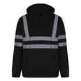 thumbnail image 4 of Miluxas Hi Vis Hoodie for Men Safety Hoodies for Men Reflective with Bottom, High Visibility Hoodie for Men with Construction Worker, Meets ANSI, Black, 4 of 6