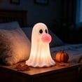 thumbnail image 3 of Halloween Pink Bubble Blowing Ghost Resin Figurine,Funny Cute Tabletop Indoor Decor for Party Bedroom Table Shelf Anniversary Birthday, 3 of 9