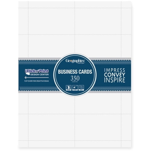 Geographics Inkjet, Laser Business Card - 30% Recycled 3 1/2' x 2' - 65 lb Basis Weight - 350 / Pack - White