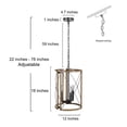 thumbnail image 6 of LNC Black and Brown Wood Grain Cage Farmhouse Cylinder LED Mini Kitchen Island Light, 6 of 14