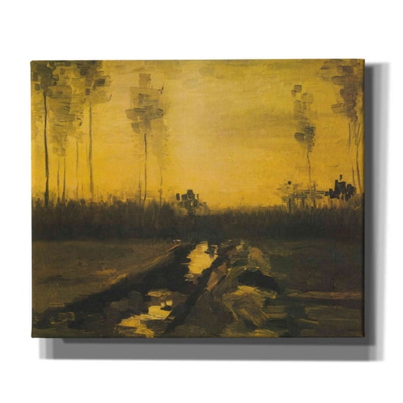 Epic Graffiti 'Evening Landscape Landscape At Dusk' by Vincent Van Gogh, Giclee Canvas Wall Art, 24"x20"