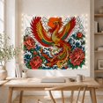 thumbnail image 5 of Element Mythical Bird with Resembling Phoenix Body, Serene Japanese Inspired for Japanese Art Lovers, Wall Decor, Mother'S Day Gift, Tapestry Wall Hanging for Dorm and Living Room, 5 of 7