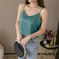 thumbnail image 4 of Uaswgudfs Women's Silk Satin Camisole Tank Tops V Neck Spaghetti Strap Blouses Leisure Home Sleeveless Cami Shirt, 4 of 5