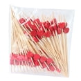 thumbnail image 3 of 100 Uds. Palillos de cóctel, pinchos, palillos decorativos, suministros para fiestas, 4,7 pulgadas Corazón rojo, 3 of 9