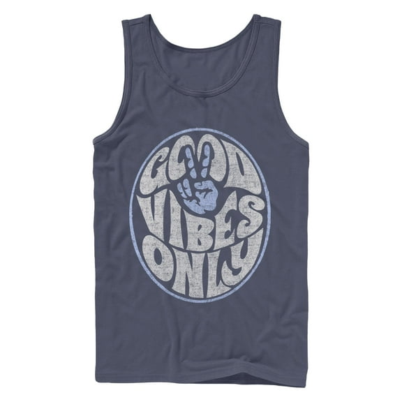 Men's Lost Gods Good Vibes Only Peace Sign Distressed Tank Top