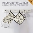 thumbnail image 4 of Yayeee Oven Mitts and Pot Holder Set of 2 Heat Resistant Kitchen Gloves Baking Hot Pad, Leaves Pattern, 4 of 5