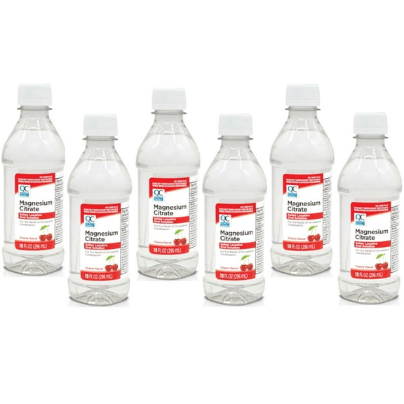 6 Pack - Quality Choice Magnesium Citrate, Saline Laxative Oral Solution for the Relief of Occasional Constipation, Cherry flavor 10 Fl Oz (296 Ml)