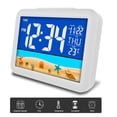 thumbnail image 3 of CNKOO Digital Alarm Clock with Large LCD Colorful Temperature Display Voice Control Glow Light Electronic Clock with Backlight, 3 of 9
