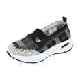 thumbnail image 2 of Dweltoz Women's Woven Orthopedic Shoes Slip On Wide Width Walking Shoes Comfortable Lightweight Arch Support Shoes Woven Breathable Soft Running Sneakers,Black 8, 2 of 5