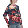 thumbnail image 6 of Uemuo Skull With Roses And Sunglasses Pattern Women's Hoodie with Eye-catching Drawstrings- Casual Pullover Hoodie with Kangaroo Pocket, Stylish Hooded Sweatshirt-Small, 6 of 7
