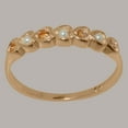 thumbnail image 3 of LBG British Made 10k Rose Gold Cultured Pearl & Citrine Womens Eternity Ring - 33 size options - Size 8.75, 3 of 9