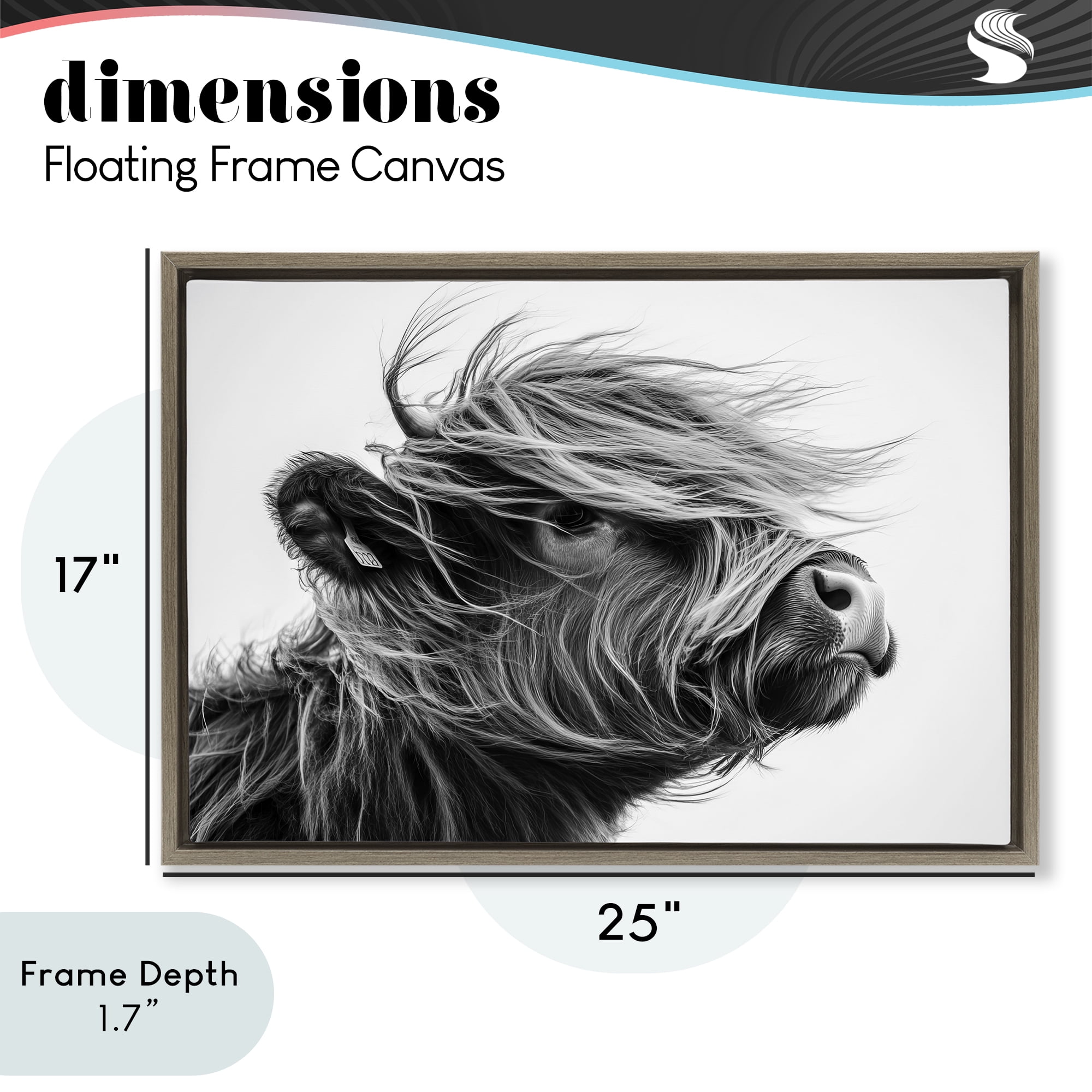 Stupell Industries Handsome Highland Portrait Brown Framed Floater Canvas Wall Art, design by Tina LeCour