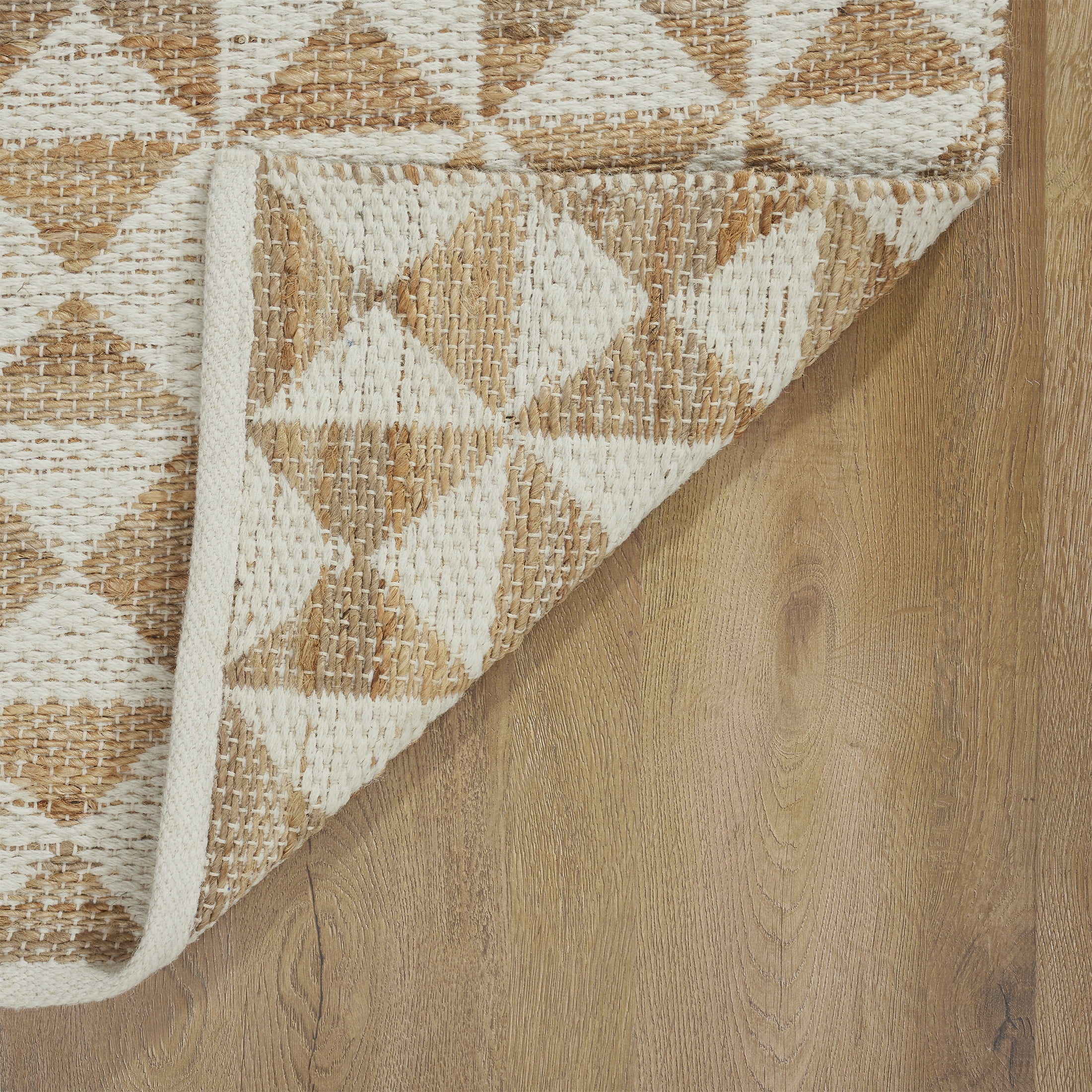 Beautiful Beige Jute Geometric Indoor Area Rug by Drew Barrymore, 5' x 7'
