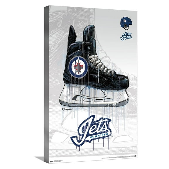 NHL Winnipeg Jets - Drip Skate 21 Canvas Wall Poster, 14.725" x 22.375"