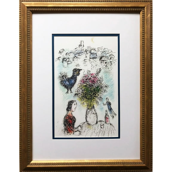 Marc Chagall "La Bouquet Rose" Newly CUSTOM FRAMED Generic