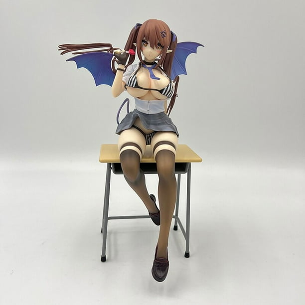 Hentai Mataro chica diabólica Rumiru figura de chica Sexy, Gato Rosa nativo, figura de acción de Anime Sexy, muñeca modelo para adultos, juguetes, regalos, 23cm qiuyongming unisex