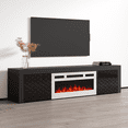 thumbnail image 5 of Dia WH-EF Floating Fireplace TV Stand for TVs up to 80", Modern High Gloss 71" Entertainment Center, Wall Mounted Electric Fireplace TV Media Console with Storage Cabinets, 5 of 8