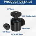 thumbnail image 3 of 1/4" Mini Ball Head with 1/4" to 3/8" Screw, 360° Rotating Screw Tripod Mount Panoramic Ball Head DSLR Camera Mount Base Adapter Photograph for Phone Light Camera Loading 6.6lb, 3 of 7