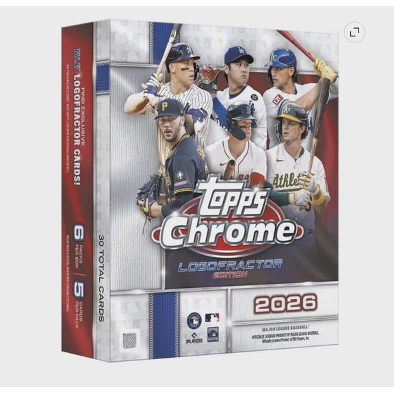 2026 Topps Chrome Baseball Logofractor Edition Box 1 Box 5 Cards English