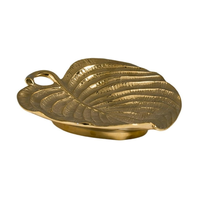 Bandeja para servir joyas con forma de hoja, plato para aperitivos, elegante llavero, plato para anillos, pendientes, armarios de escritorio, tocador 197 cm x 17 cm x 36 cm