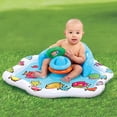 thumbnail image 2 of Collections Etc Outdoor Baby Splash Mat with 3 Inflatable Rings and Play Seat | Inflatable Pool for Babies & Infants | Includes Three Stackable Ring Baby Water Toys, 2 of 3