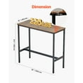 thumbnail image 3 of VEVOR Bar Table, Sturdy Metal Frame High Top Pub Table, Narrow Long Kitchen Dining, Cocktail Counter Bar Height Desk, Easy to Assemble,39x16x35.5 in, for Living Room Party, Rustic Brown and Black, 3 of 9